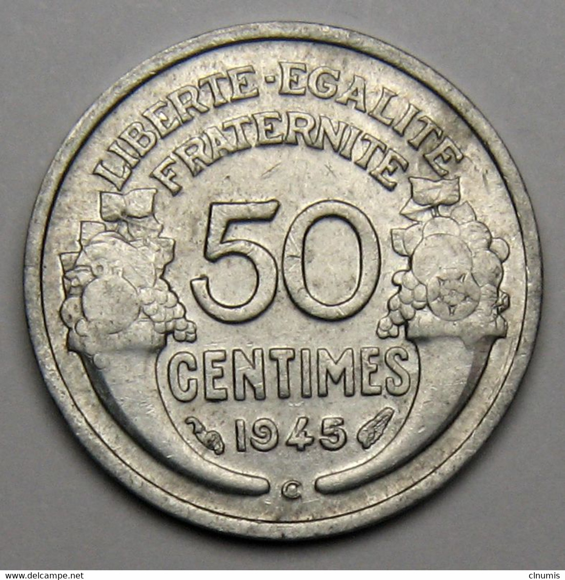 ASSEZ RARE 50 Centimes Morlon, Aluminium, 1945 C (Castelsarrasin) - Gouvernement Provisoire De La République Française - 50 Centimes