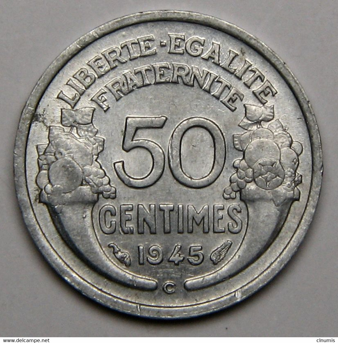 ASSEZ RARE 50 Centimes Morlon, Aluminium, 1945 C (Castelsarrasin) - Gouvernement Provisoire De La République Française - 50 Centimes