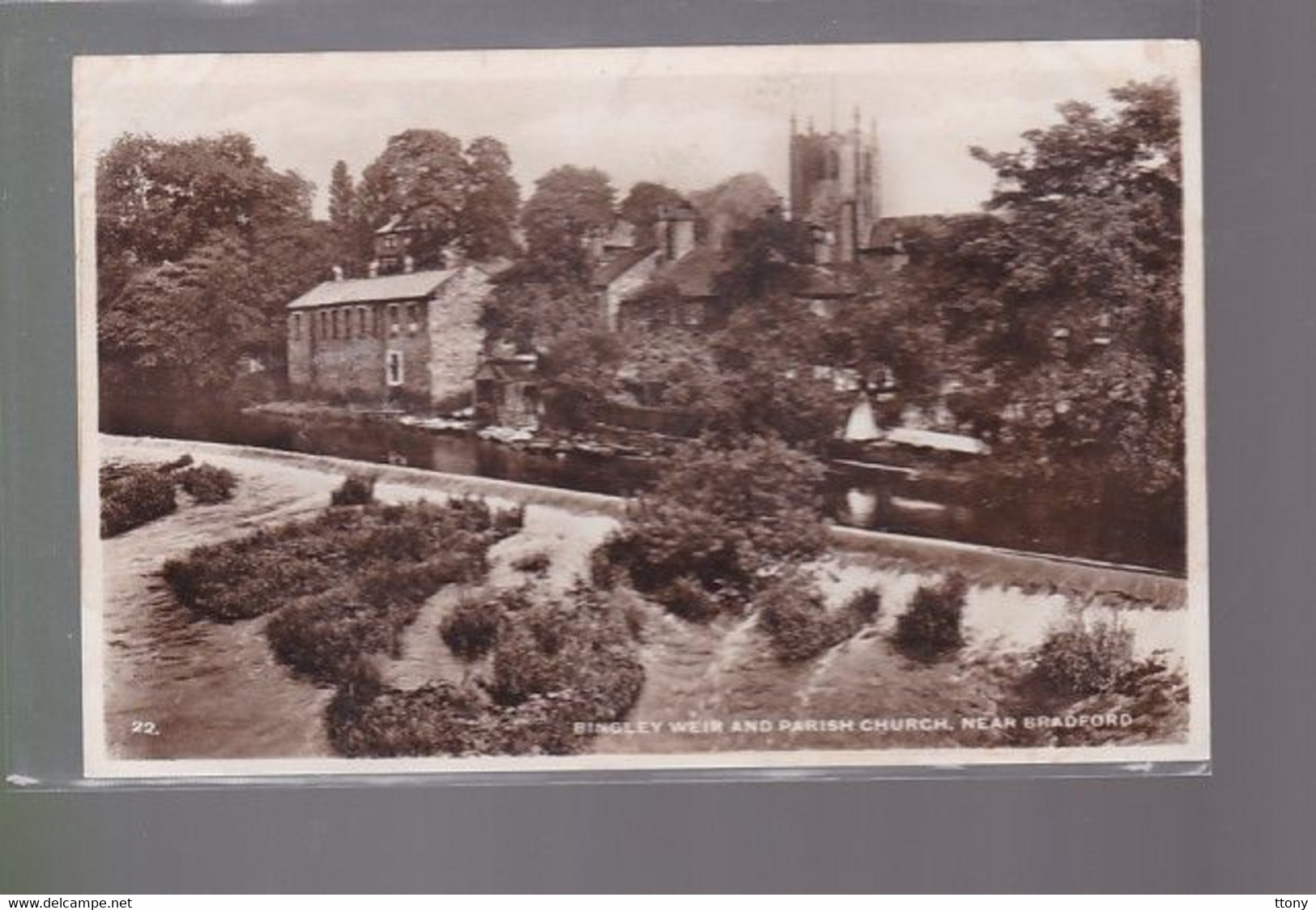 Cpa : BRADFORD - BINGLEY WEIR AND PARISH CHURCH  Posted - Bradford