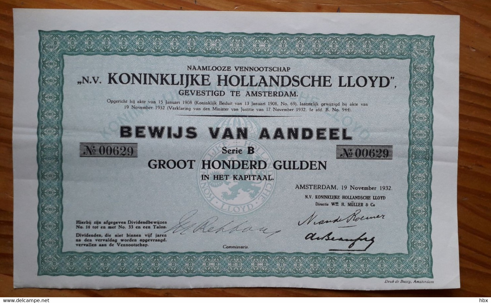 NV Koninklijke Hollandsche Lloyd - 1925/1932 - Navigazione