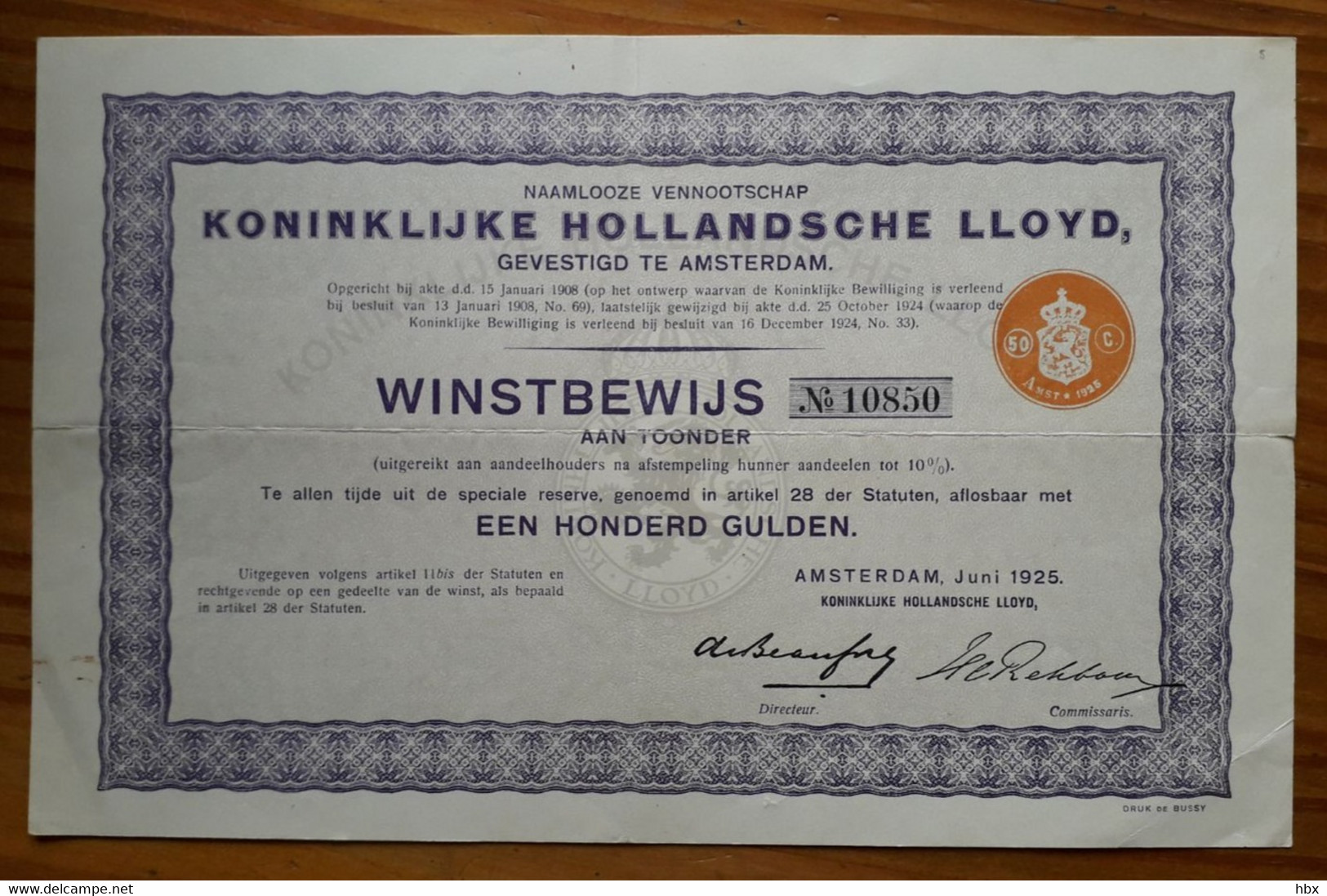 NV Koninklijke Hollandsche Lloyd - 1925/1932 - Schiffahrt