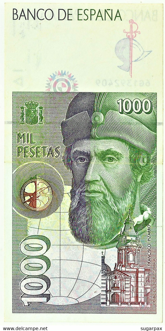 ESPAÑA - 1000 Pesetas - 12.10.1992 ( 1996 ) - Pick 163 - Serie 6G - Hernan Cortes / Francisco Pizarro - 1.000 - [ 6] Emissioni Commemorative