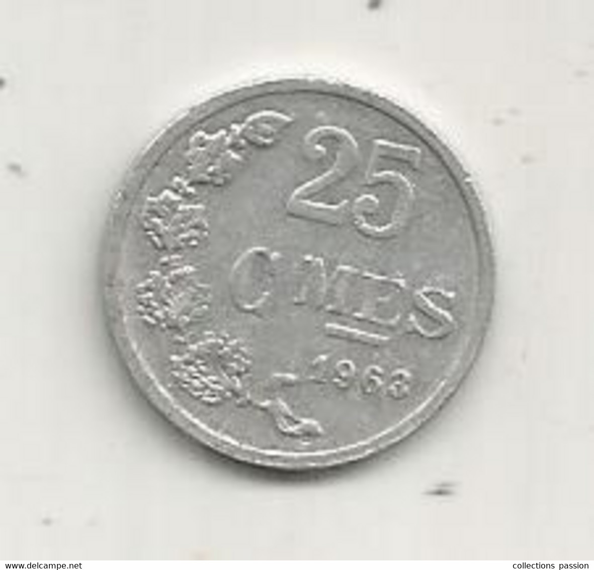Monnaie , LUXEMBOURG, 25 Centimes ,  1968, 2 Scans - Luxemburgo