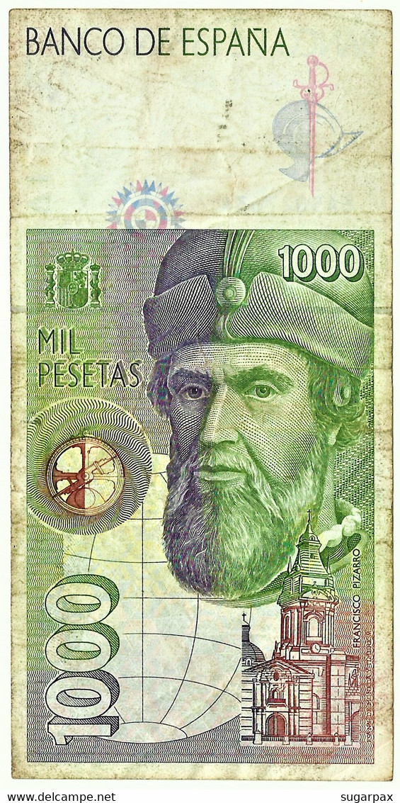 ESPAÑA - 1000 Pesetas - 12.10.1992 ( 1996 ) - Pick 163 - Serie 6A - Hernan Cortes / Francisco Pizarro - 1.000 - [ 6] Commemorative Issues