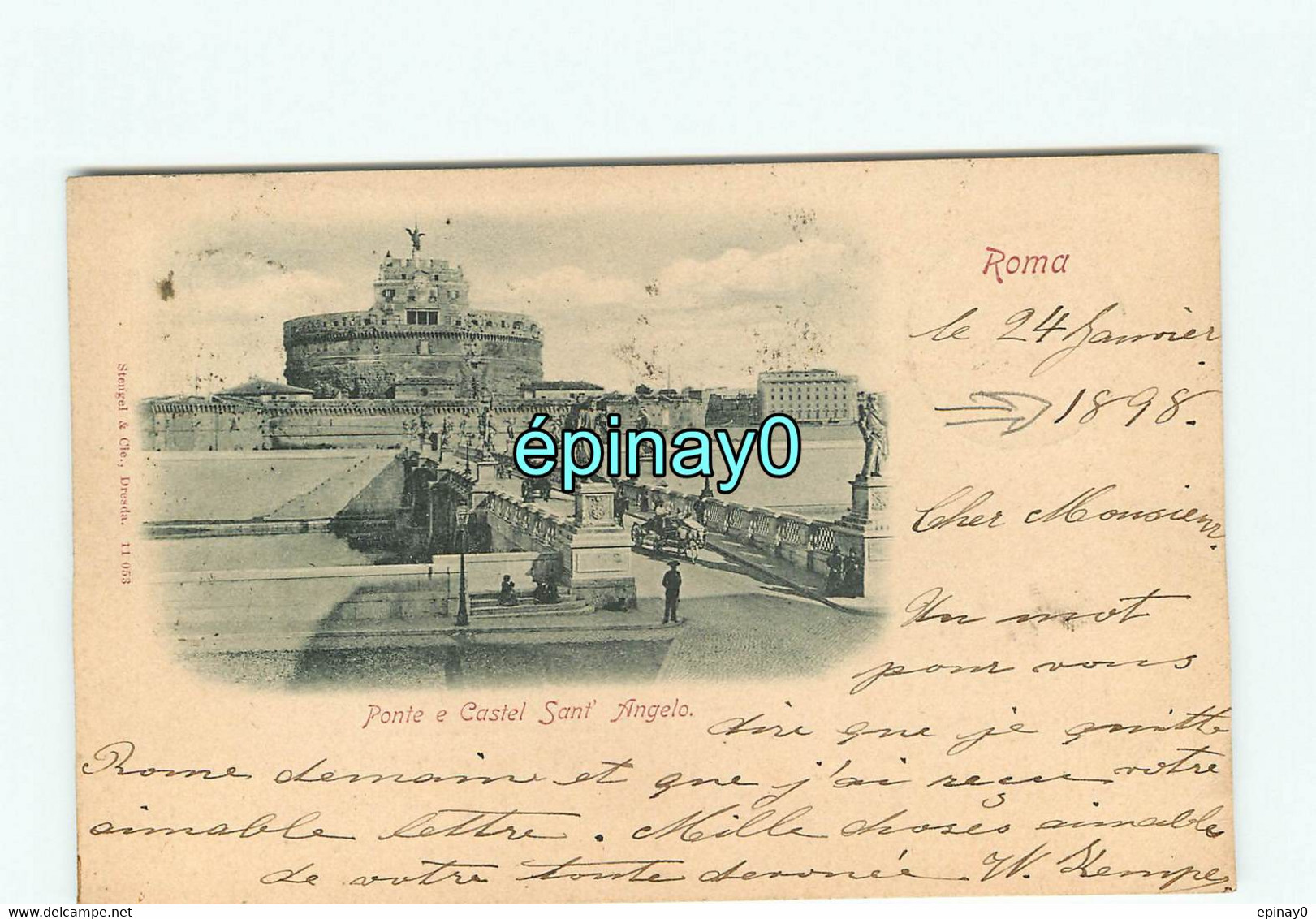 ITALIE - ROMA - ROME - Carte En 1898 - Ponte E Castel Sant' Angelo - Ponts