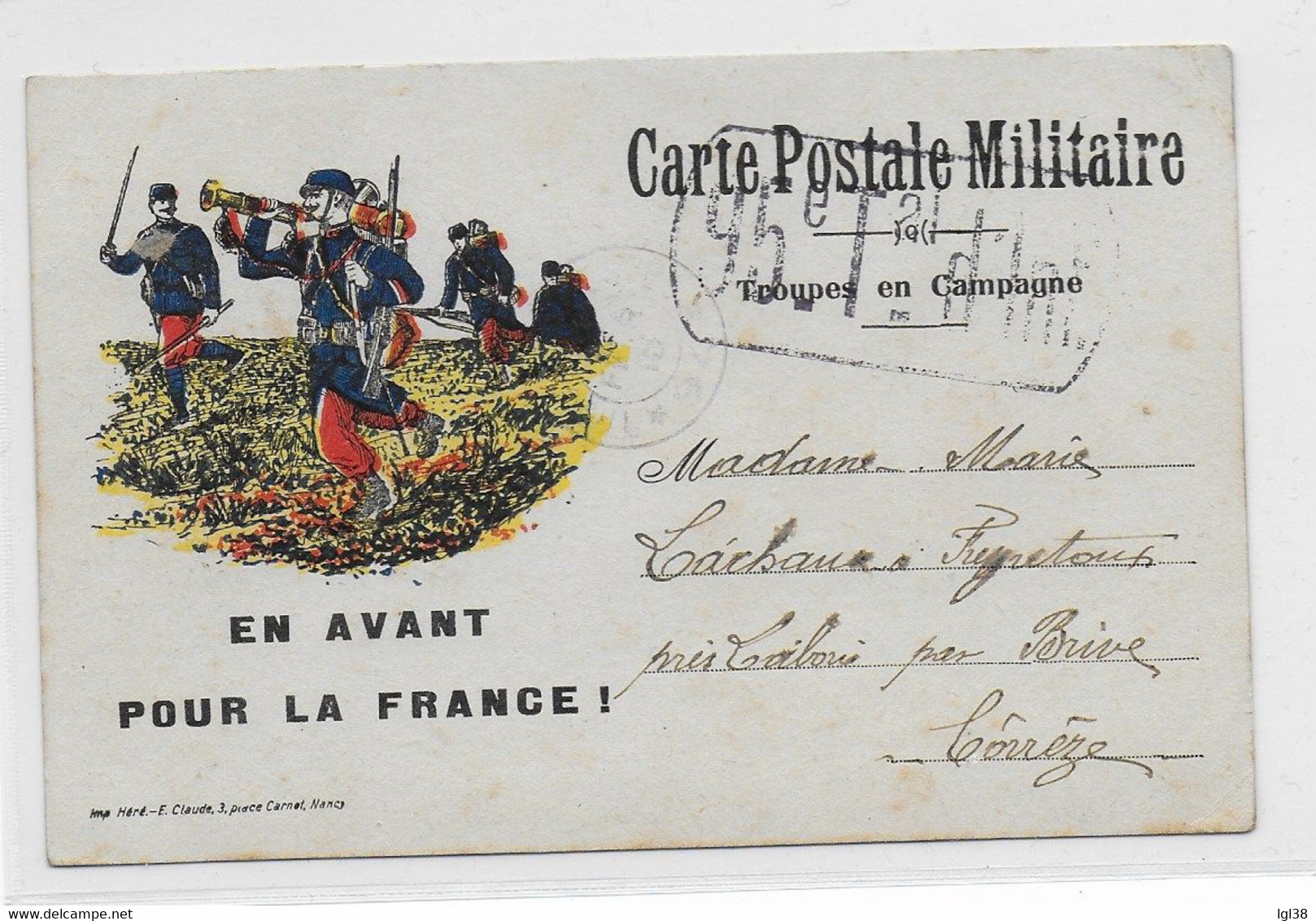 Carte En Franchise Militaire "En Avant Pour La France", TTB /sup - Guerra De 1914-18