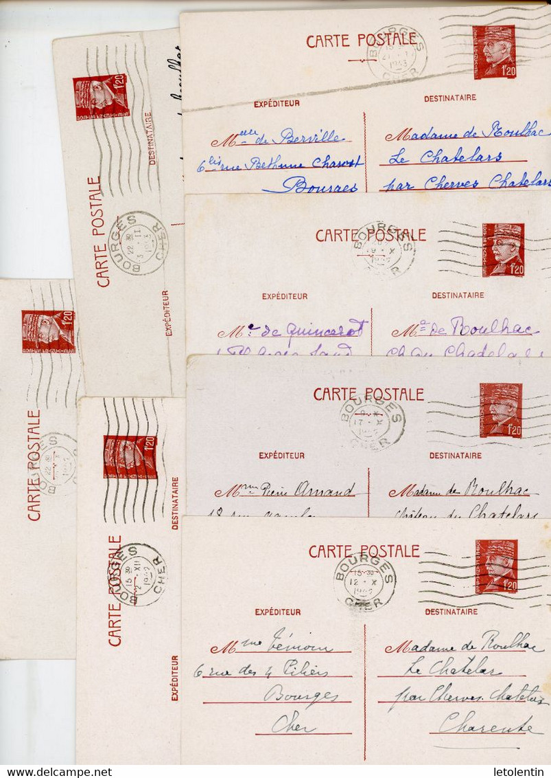 1 LOT DE 19 ENTIERS TYPE PETAIN - Collections & Lots: Stationery & PAP