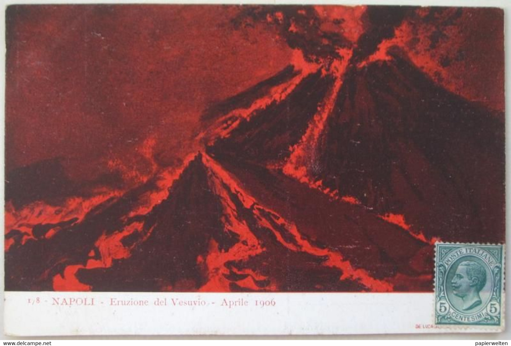Ercolano (Napoli) - Künstlerkarte Eruzione Del Vesuvio Aprile 1906 - Ercolano