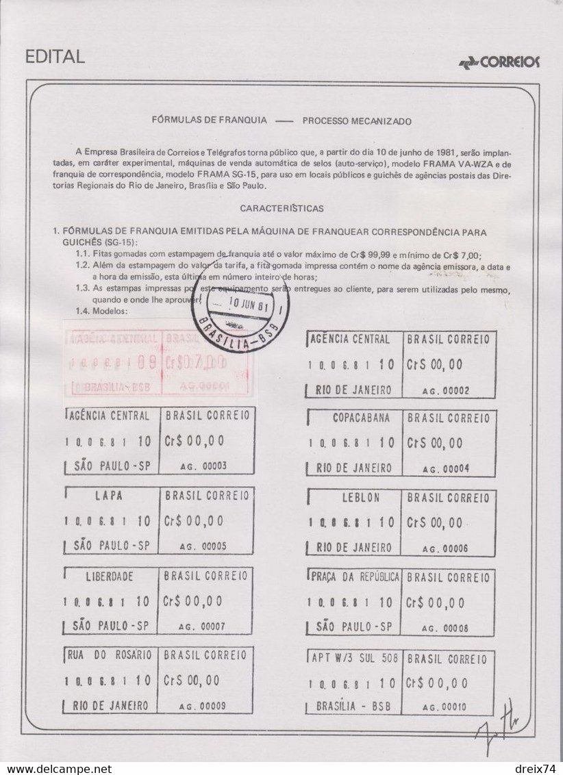 MEXIQUE - Document Notice Philatélique 1981 - Vignette D'affranchissement N°9 - Mexique