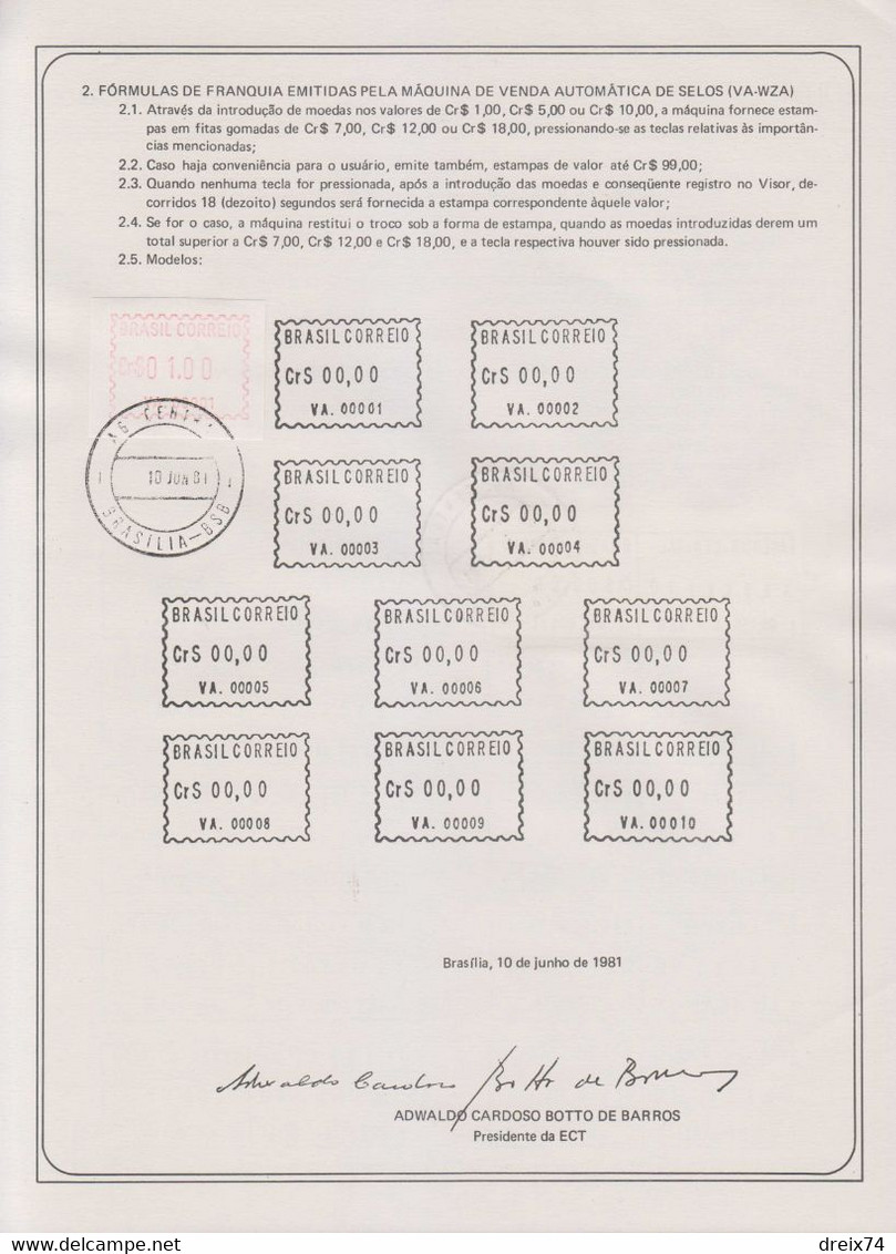 MEXIQUE - Document Notice Philatélique 1981 - Vignette D'affranchissement N°9 - Mexique