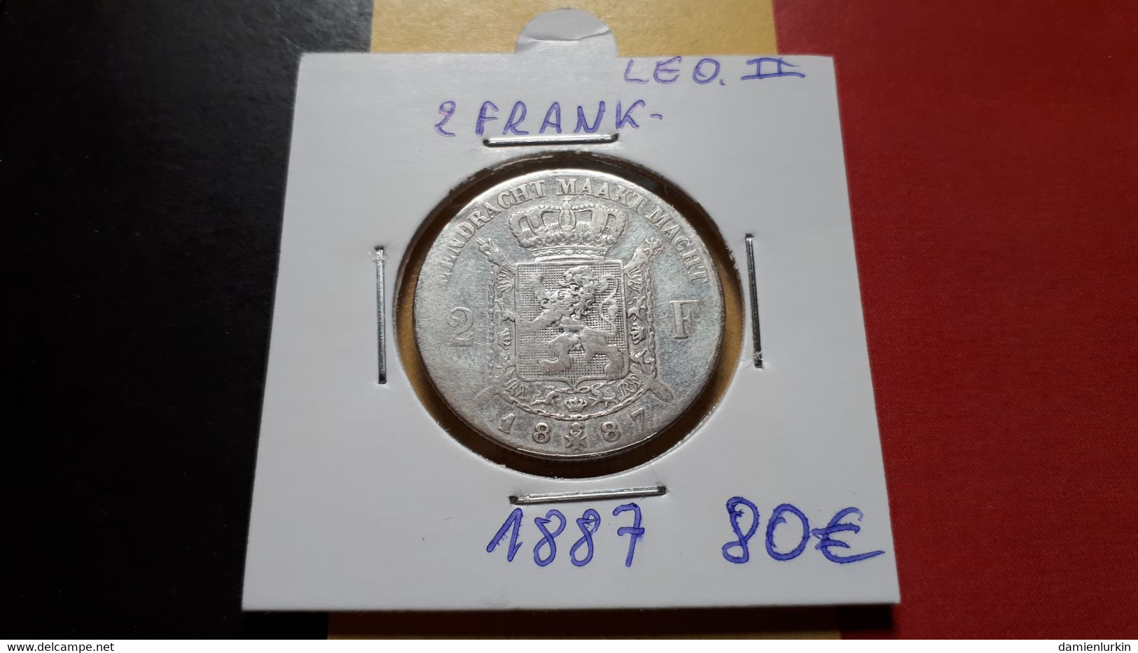 BELGIE LEOPOLD II RAAR EN MOOIE 2 FRANK 1887 ZILVER/ARGENT/SILBER/SILVER - 2 Francs