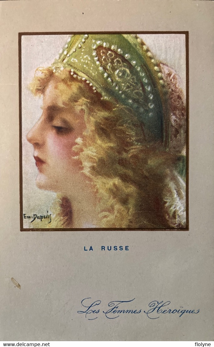 Les Femmes Héroïques - Série De 8 Cpa - Illustrateur Émile DUPUIS - Coiffe Mode Patriotisme - Dupuis, Emile