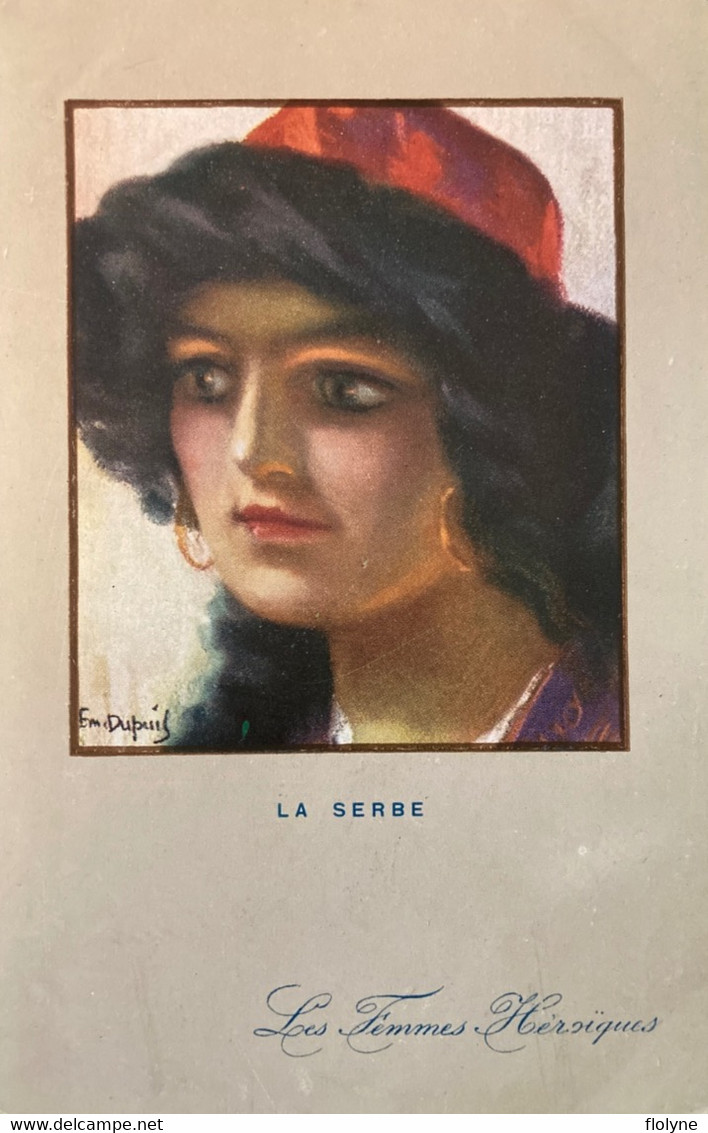 Les femmes héroïques - série de 8 cpa - illustrateur Émile DUPUIS - coiffe mode patriotisme