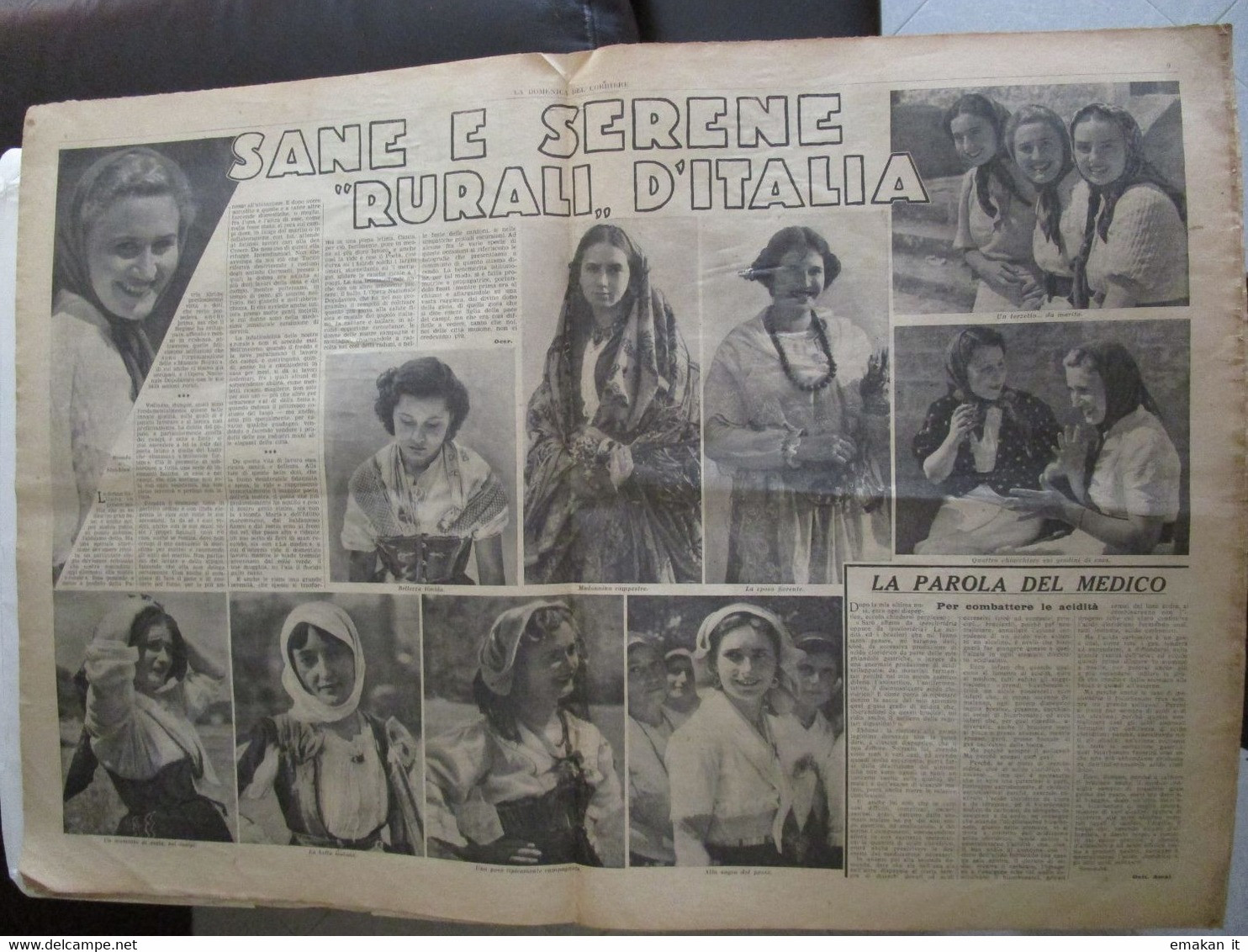 # DOMENICA DEL CORRIERE N 7 / 1938 CAMICIE NERE SFILANO / CONTADINE D'ITALIA , LA BELLA ISOLANA E ALTRE - First Editions