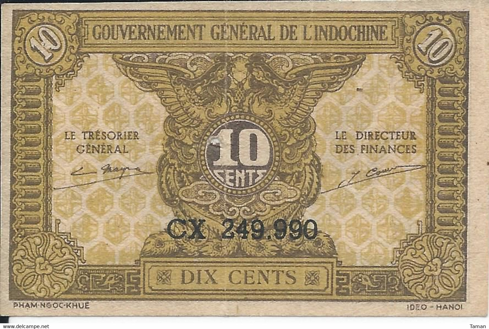 INDOCHINE  -  10 Cents Nd(1942)  -- SUP --    Indochina - Indochina