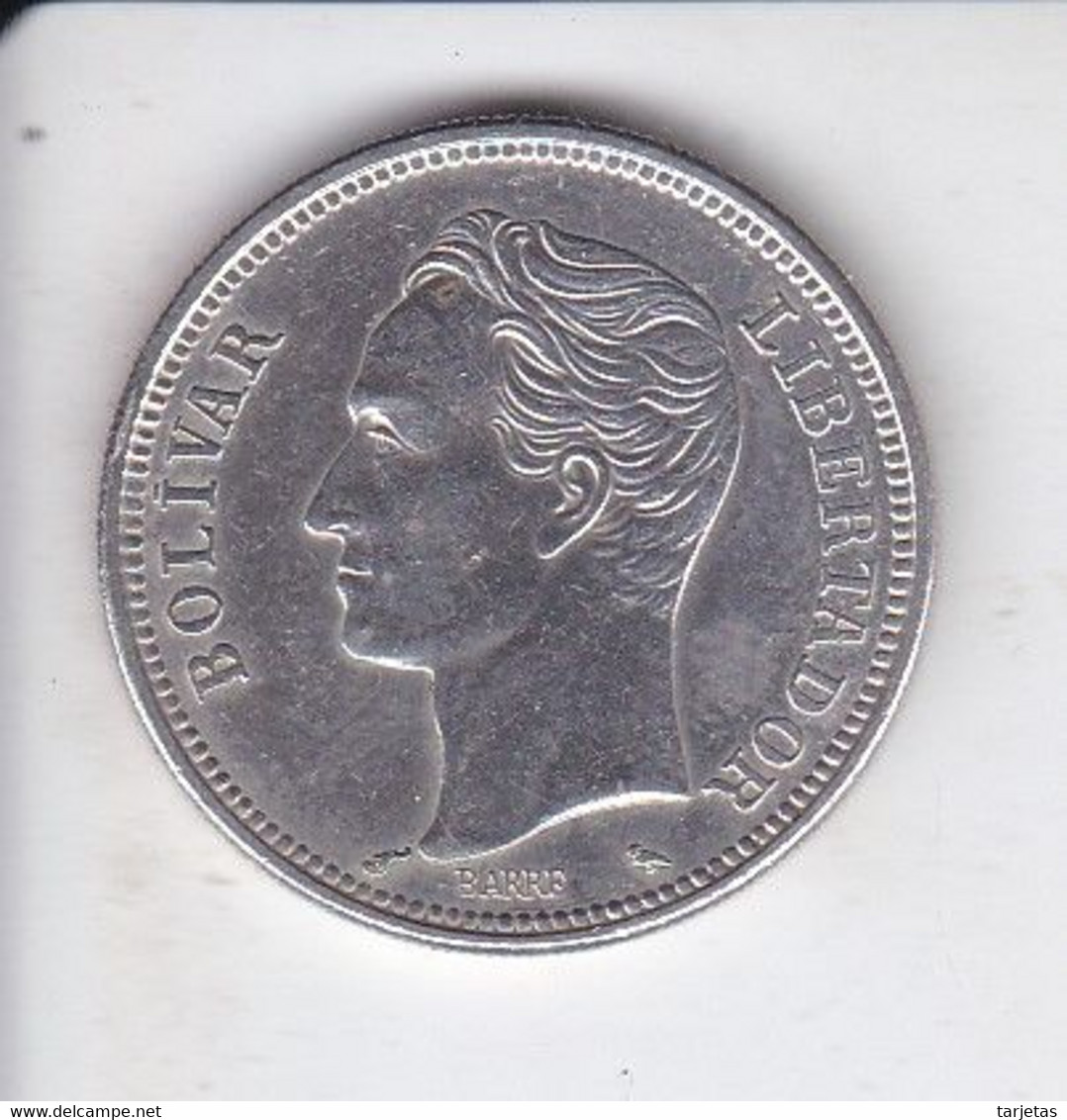 MONEDA DE PLATA DE VENEZUELA DE 2 BOLIVARES DEL AÑO 1960 (SILVER-ARGENT) - Venezuela