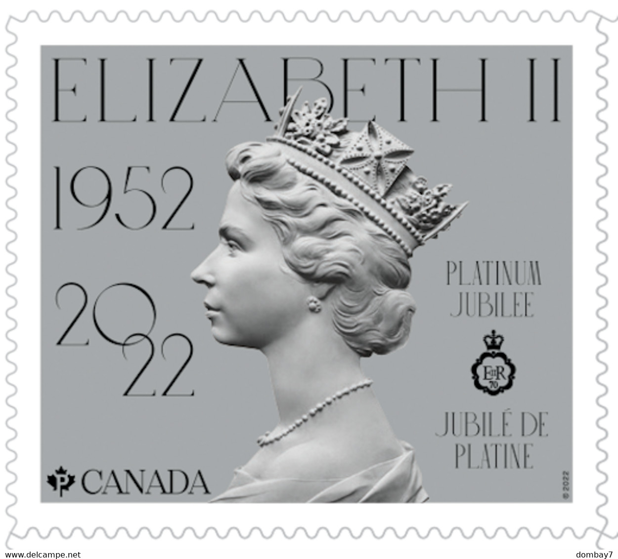 Qc. QUEEN ELIZABETH II PLATINUM JUBILEE = FRONT Page Of 6 From Booklet MNH Canada 2022 - Unused Stamps