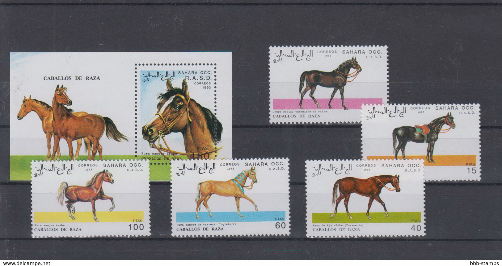 Sahara Occ R.A.S.D.Michel Cat.No. Mnh/** Set Issued1993 Horses - Africa (Varia)