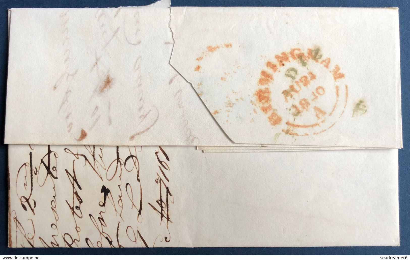 ESPAGNE Lettre 01/08 1840 MALAGA Griffe Rouge " MALAGA ANDALUCIA BAJA " Pour Angleterre + Cursive CADIZ + Cheque 200 £ - ...-1850 Prephilately