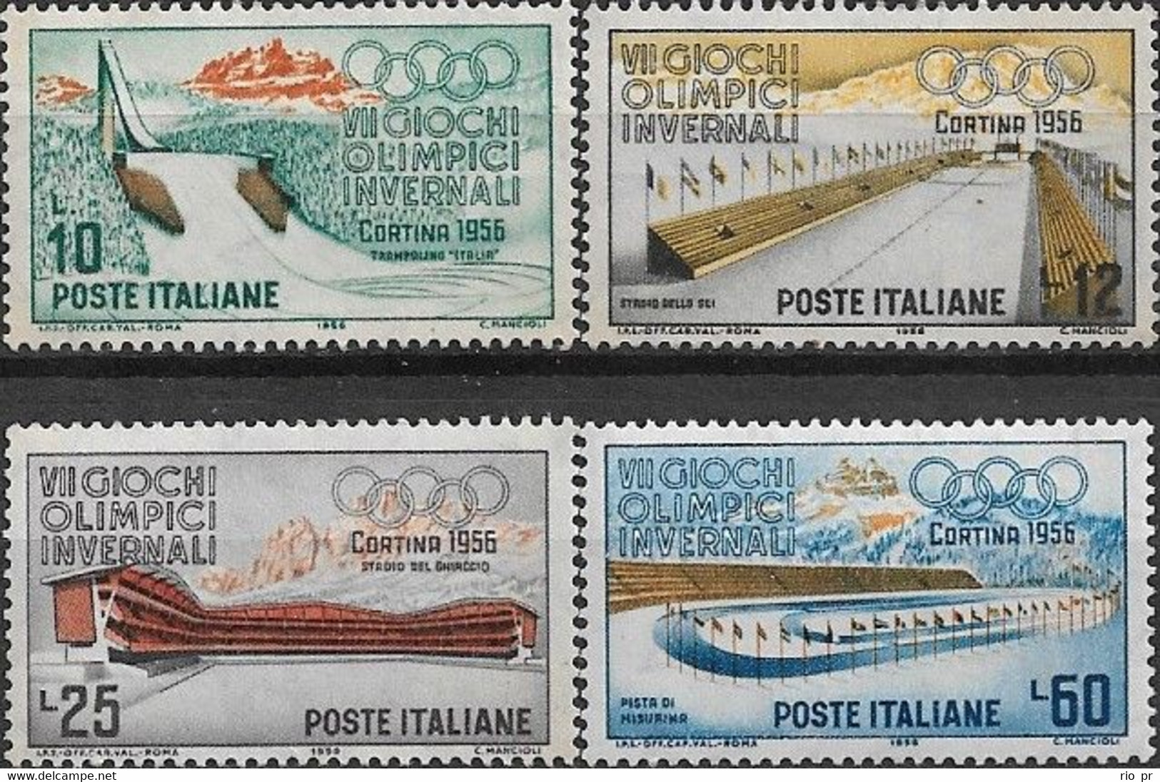 ITALY - COMPLETE SET CORTINA D'AMPEZZO'56 WINTER OLYMPIC GAMES 1956 - MNH - Hiver 1956: Cortina D'Ampezzo