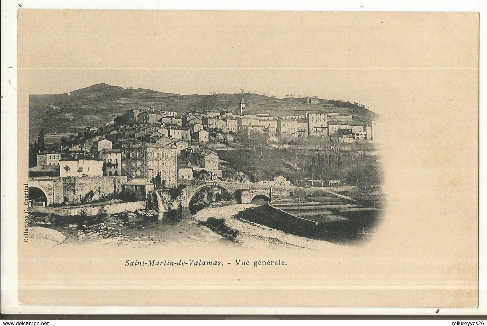 CPA, Précurseur ,D. 07 ,Saint Martin De Valamas , Vue Générale ,Ed. C. Courtiel ,Dos Simple ,1900 - Saint Martin De Valamas