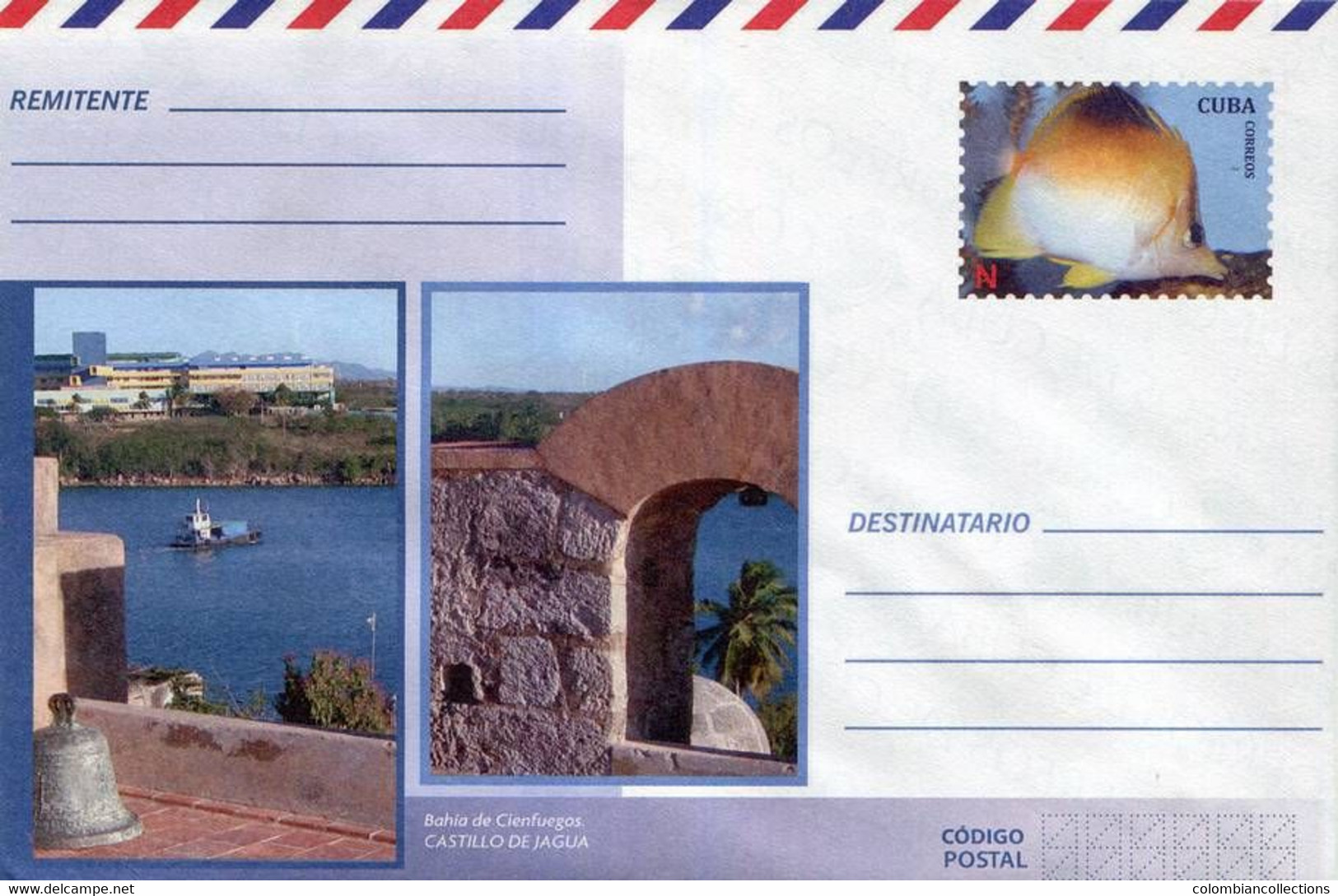 Lote PEP1385, Cuba, Entero Postal, Stationery, Cover, N, Fish, Cienfuegos Bay - Cartes-maximum
