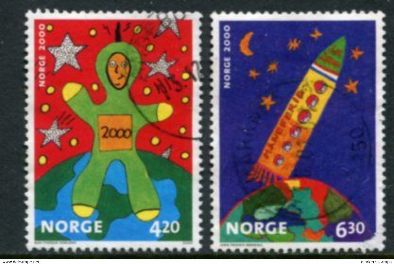 NORWAY 2000  Children's Painting Competition Used.  Michel 1357-58 - Used Stamps