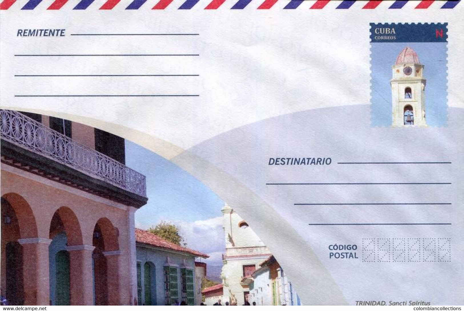 Lote PEP1389, Cuba, Entero Postal, Stationery, Cover, N, Church, Trinidad, Sancti Spiritus - Maximumkarten