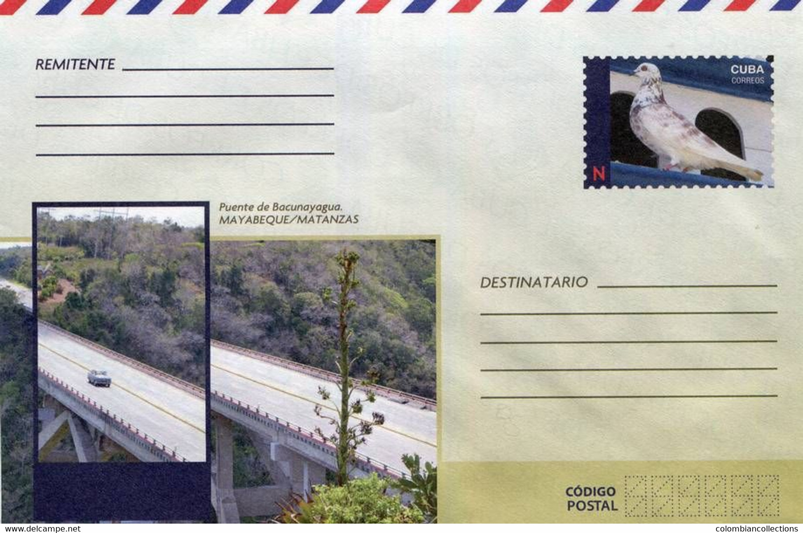 Lote PEP1391, Cuba, Entero Postal, Stationery, Cover, N, Bird, Bridge - Tarjetas – Máxima