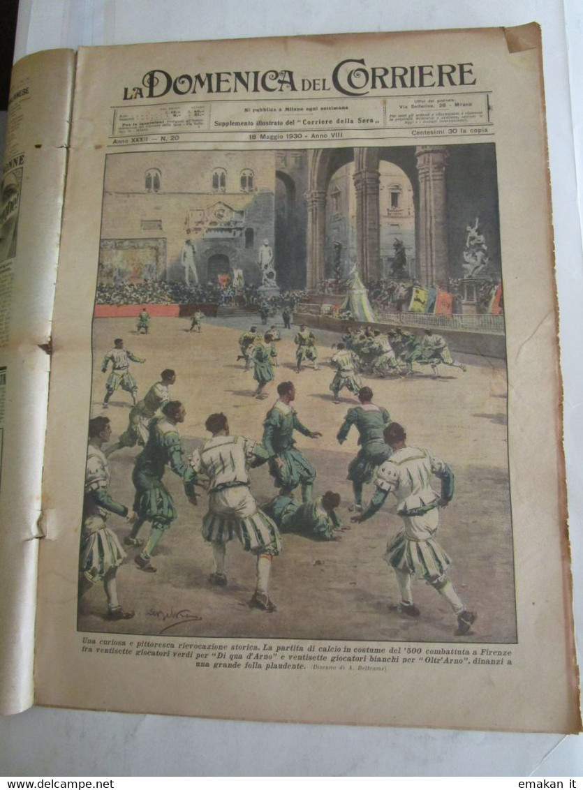 # DOMENICA DEL CORRIERE N 20 / 1930 CALCIO A FIRENZE / TERREMOTO IN BIRMANIA / TAXI - First Editions