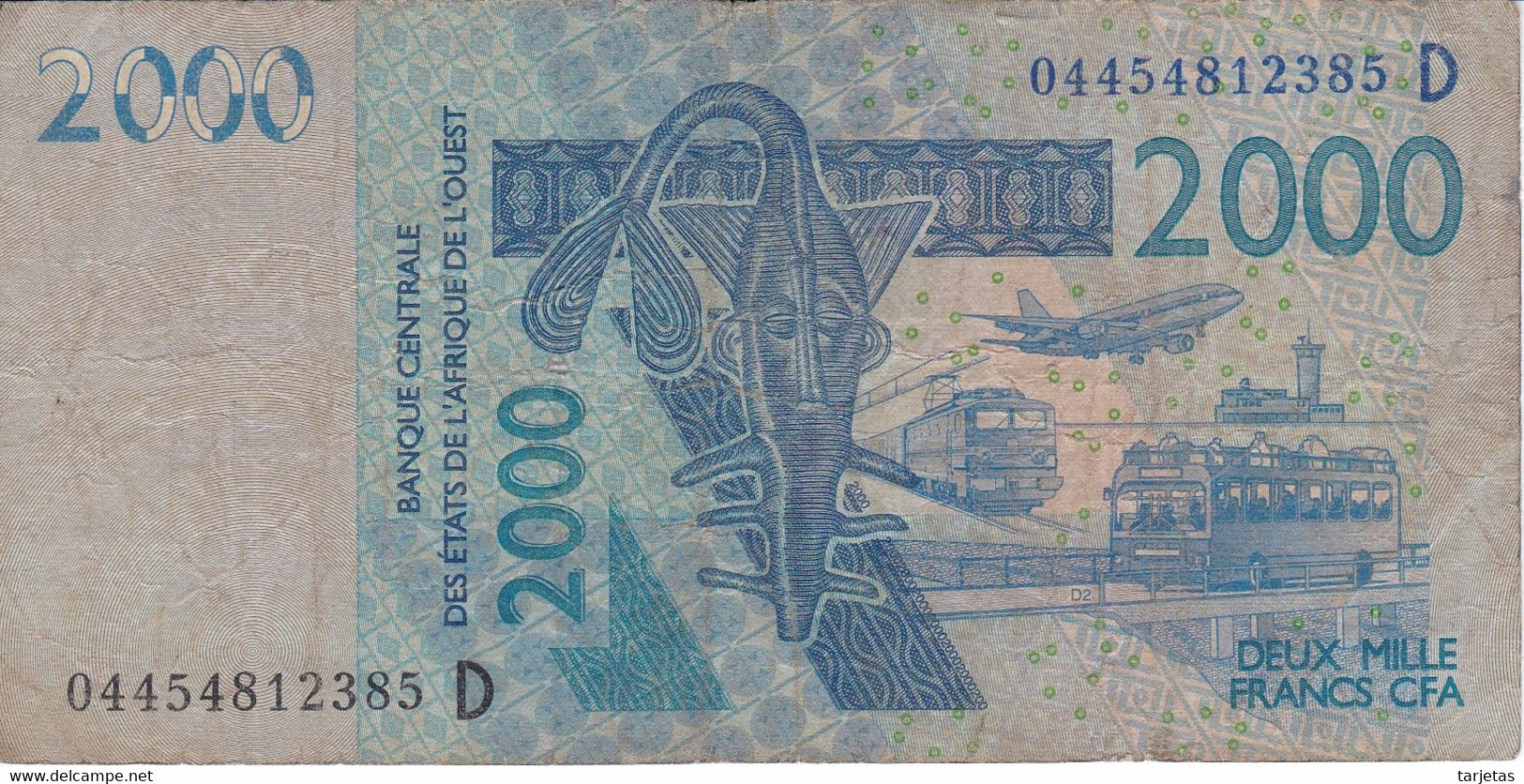 BILLETE DE MALI DE 2000 FRANCS DEL AÑO 2003 (BANKNOTE) TREN-TRAIN - Mali