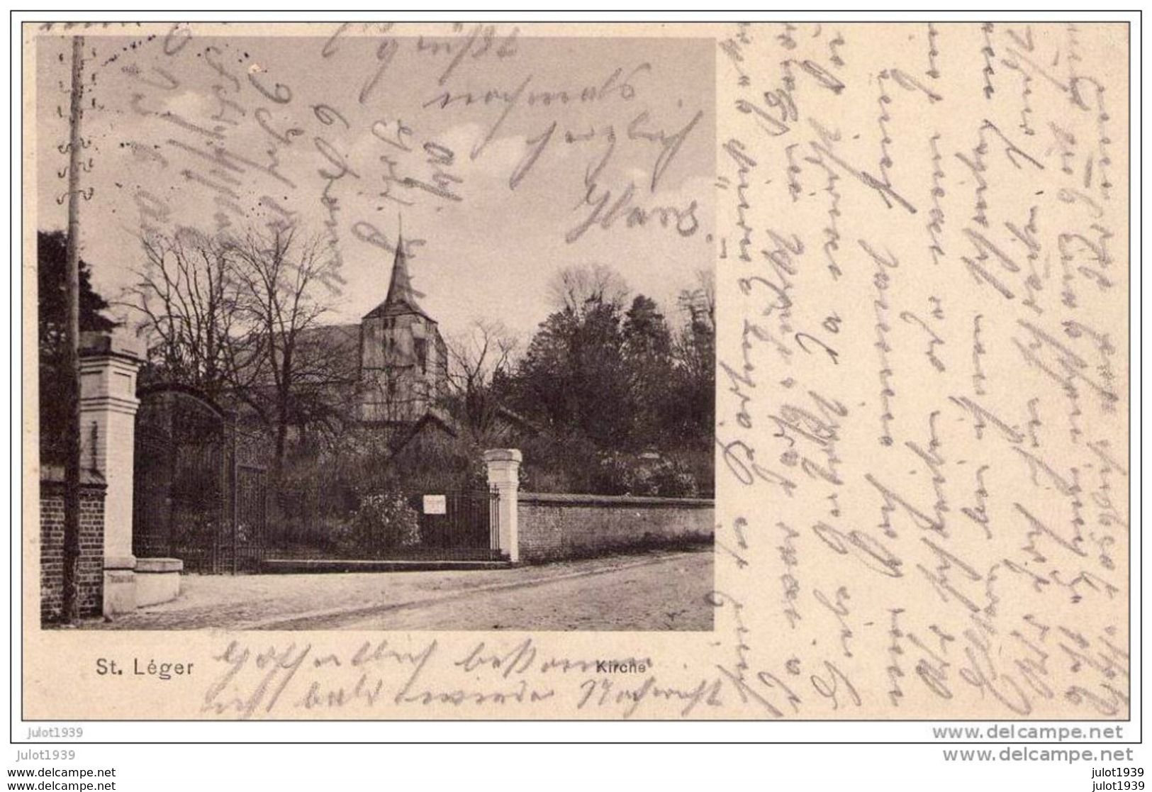 SAINT - LEGER ..-- KIRCHE .  L' Eglise . 1915 FELDPOST . Voir Verso . - Calais