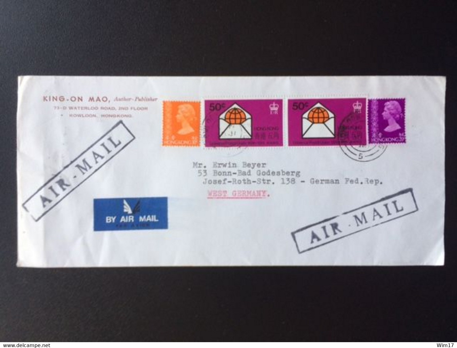 HONG KONG 1976 AIR MAIL LETTER TO GERMANY - Covers & Documents