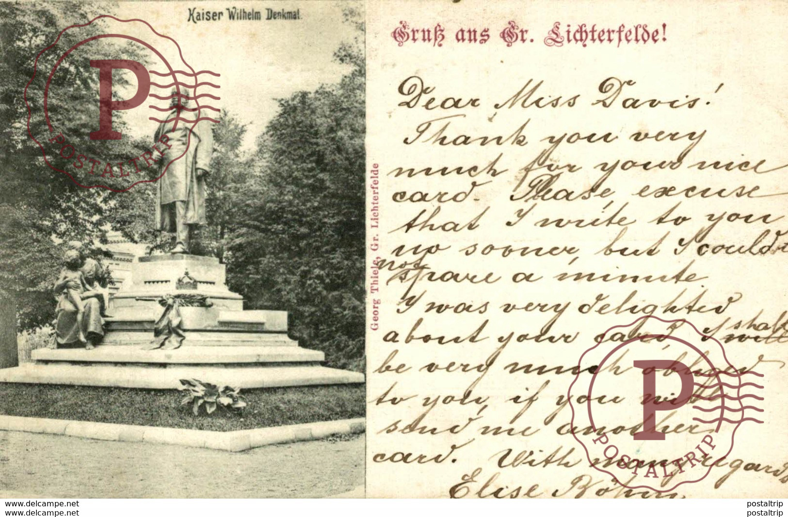 GRUSS AUS        .... KAISER WILHELM DENKMAL LICHTERFELDE - Lichterfelde