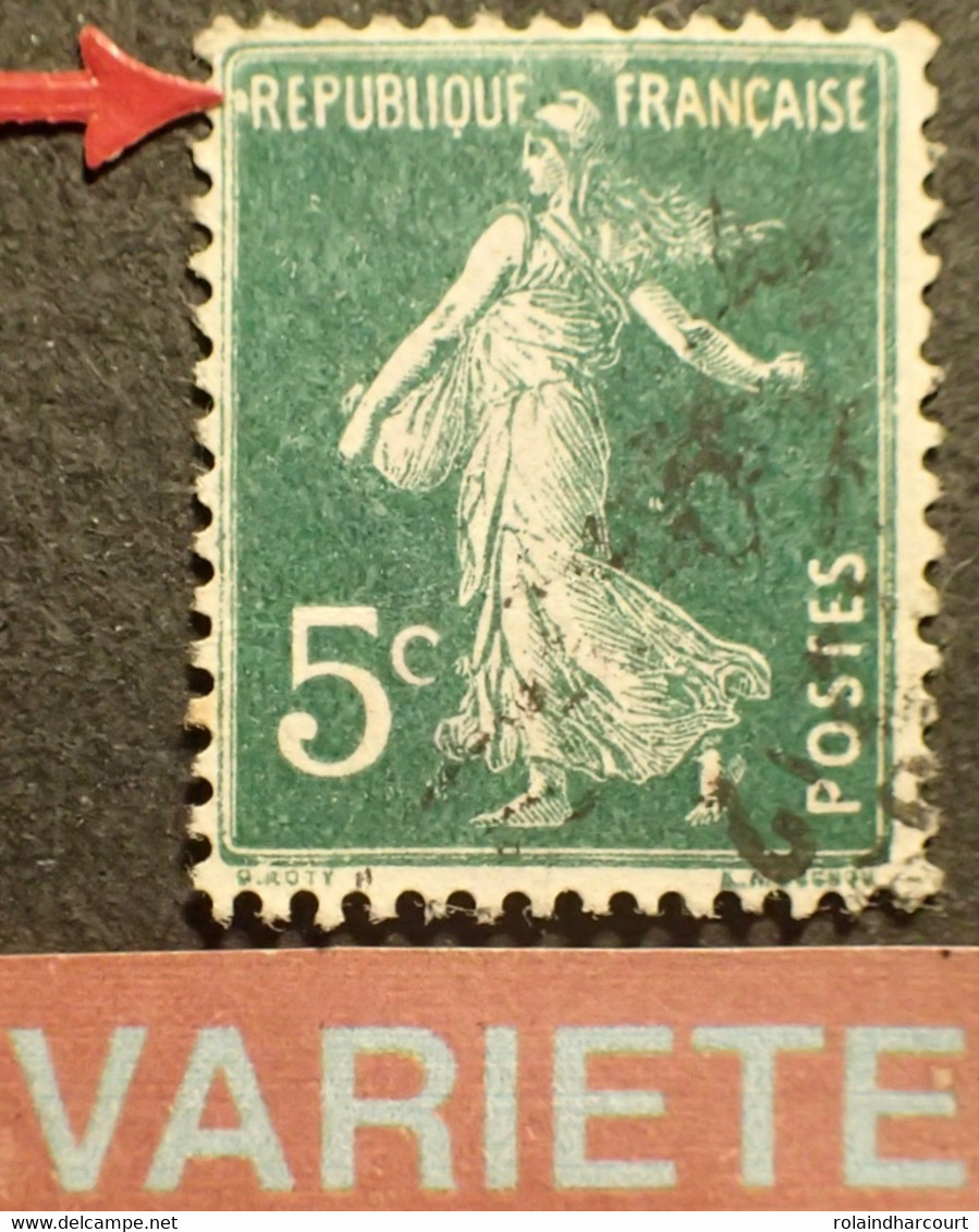 R1703/585 - 1907 - TYPE SEMEUSE - N°137(I)k - VARIETES ➤➤➤ Impression RECTO VERSO + Gros Point Blanc Devant REPUBLIQUE - Usados