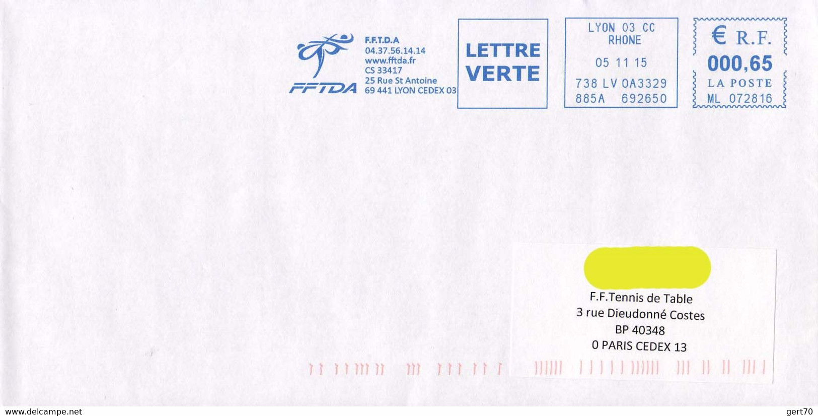 France 2015, Fédération Française De Taekwondo Et D.A. / Taekwondo Association / Blue Meter - Non Classés