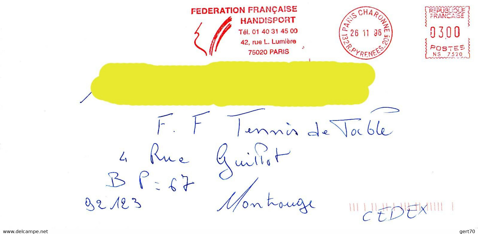 France 1998, Fédération Française Handisport / Sports For The Disabled Association / Red Meter - Handisport