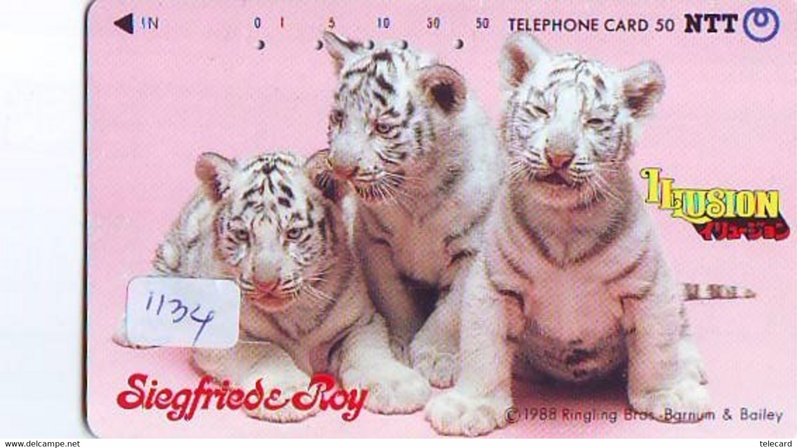 Télécarte * Animal * TIGRE * TIGER (1134) FELIN * Phonecard * Telefonkarte * TIJGER- Siegfried & Roy - Jungle