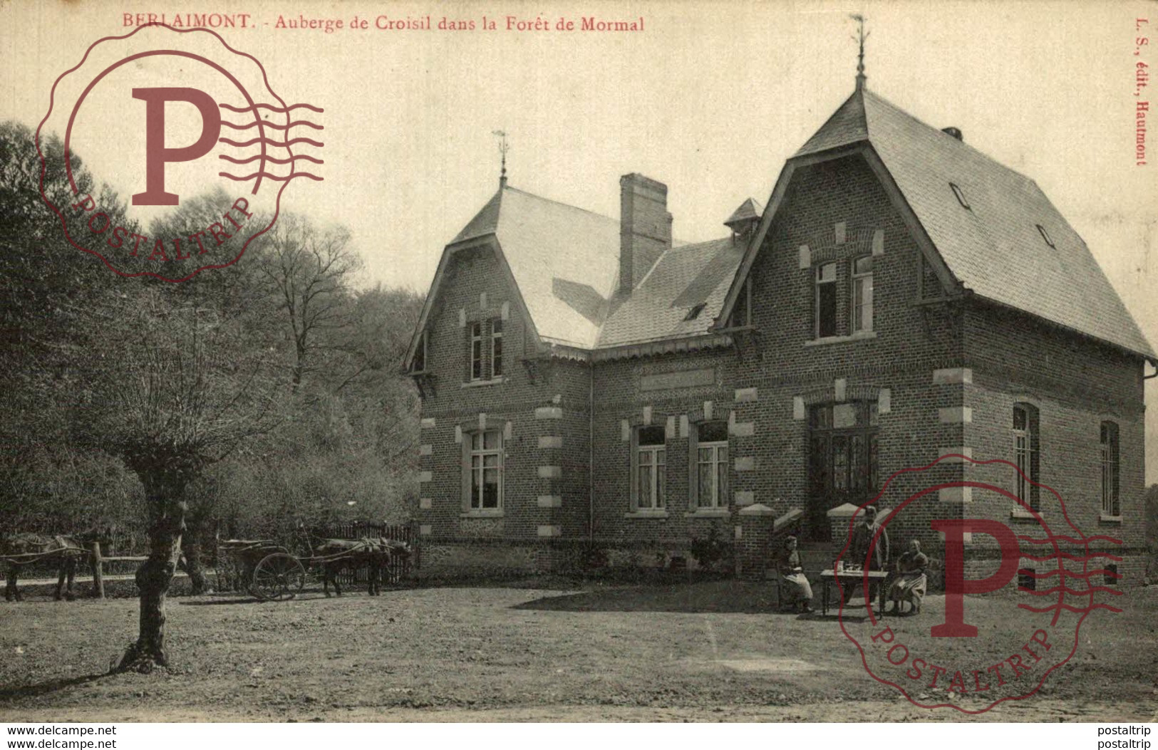 RARE  BERLAIMONT AUBERGE DE CROISIL DANS LA FORET DE MORMAL - Berlaimont