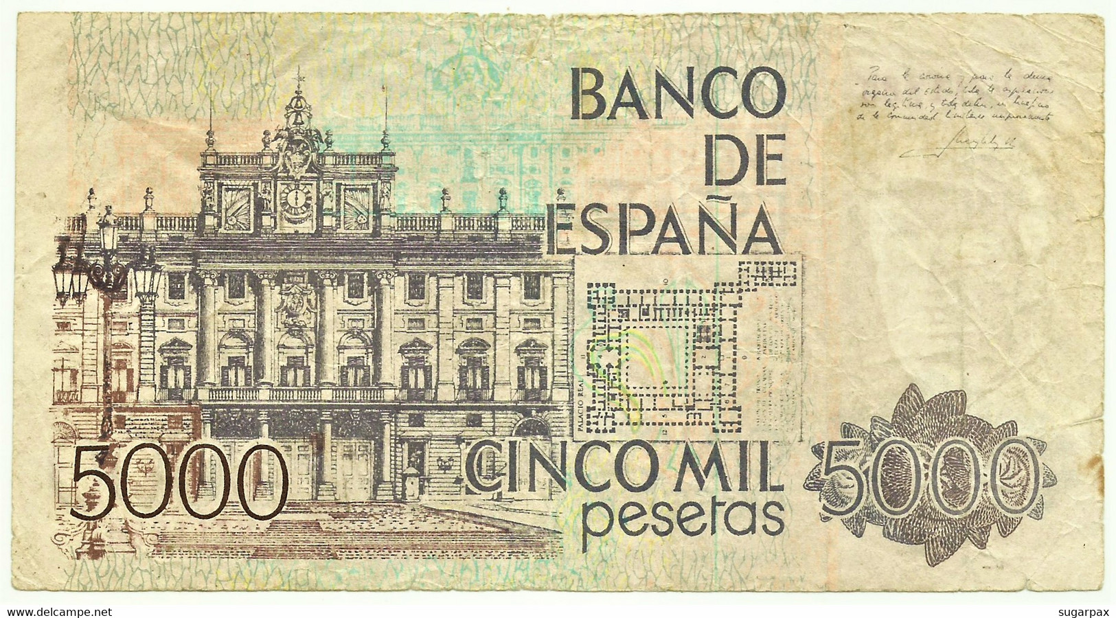 ESPAÑA - 5000 Pesetas - FAKE ( Counterfeit ) FALSE - 23.10.1979 ( 1982 ) - Pick 160 - Serie 2S - Juan Carlos I - 5.000 - [ 8] Vals En Specimen