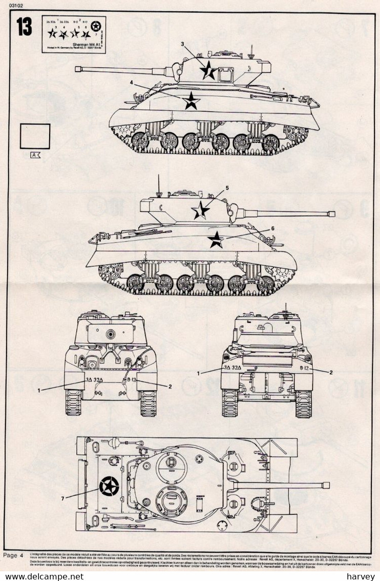 Revell 03102 Sherman M4A1 (76mm) 1/72e - Véhicules Militaires