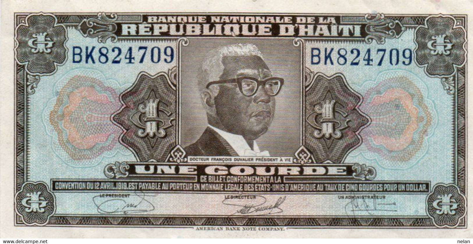 HAITI 1 GOURDE 1967   P-200a3  XF+++ (SEGNATURA RARA) - Haiti