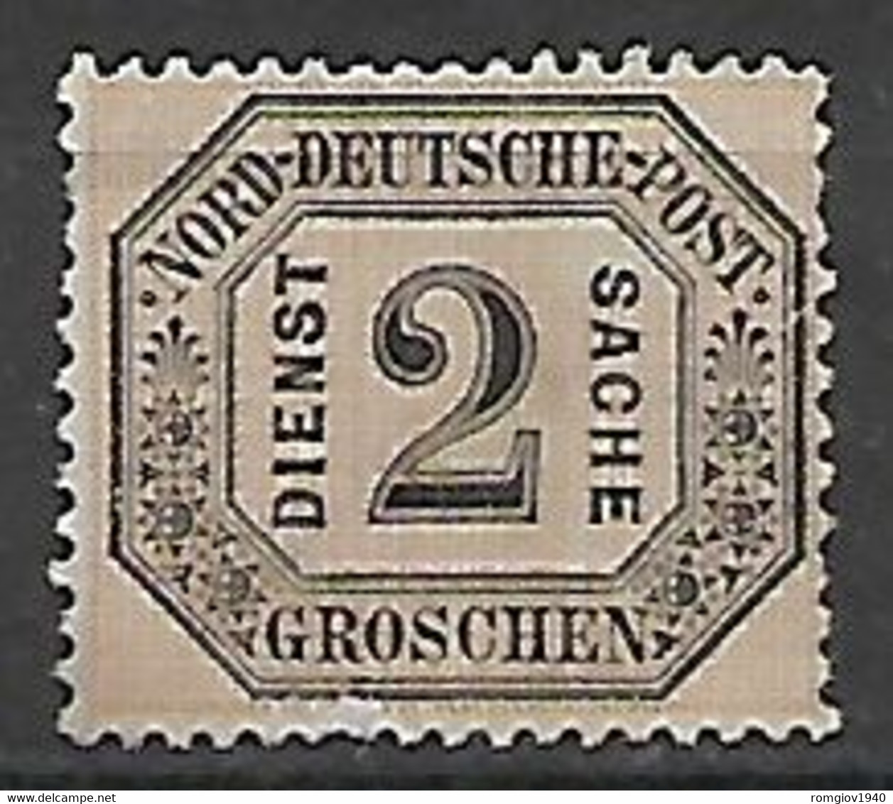 GERMANIA DEL NORD ANTICHI STATI 1870 SERVIZIO CIFRA NERA SU FONDO BIANCO UNIF. 5 MNH SENZA GOMMA VF - Ungebraucht