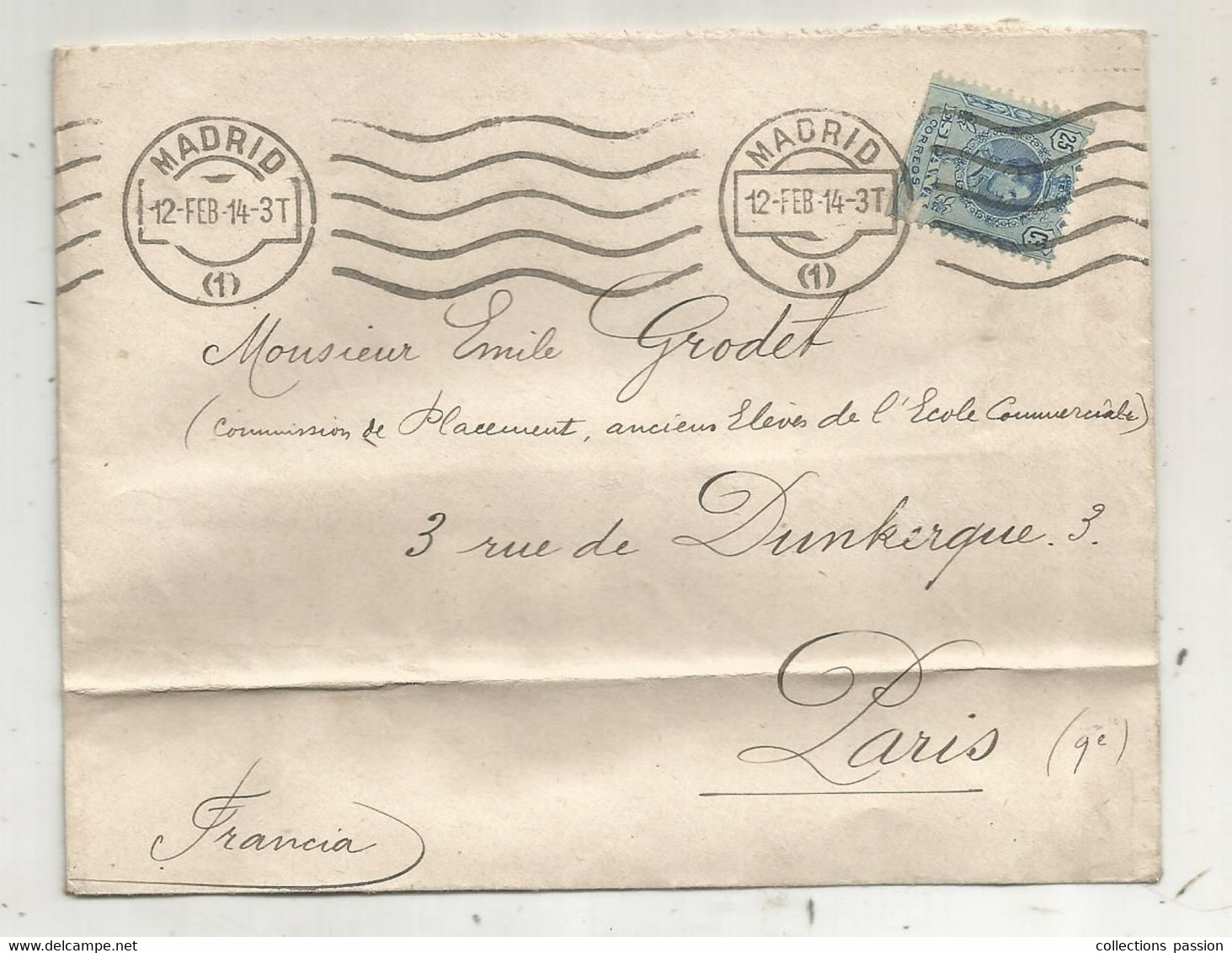 Lettre , ESPAGNE , MADRID (1) , 1914 ,  2 Scans - Franking Machines (EMA)