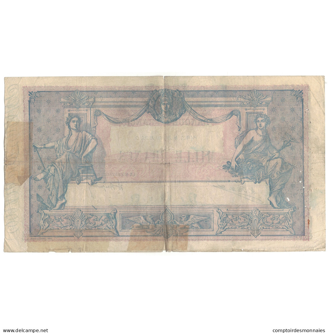 France, 1000 Francs, V.2380, TB, Fayette:36.42, KM:67j - 1 000 F 1889-1926 ''Bleu Et Rose''