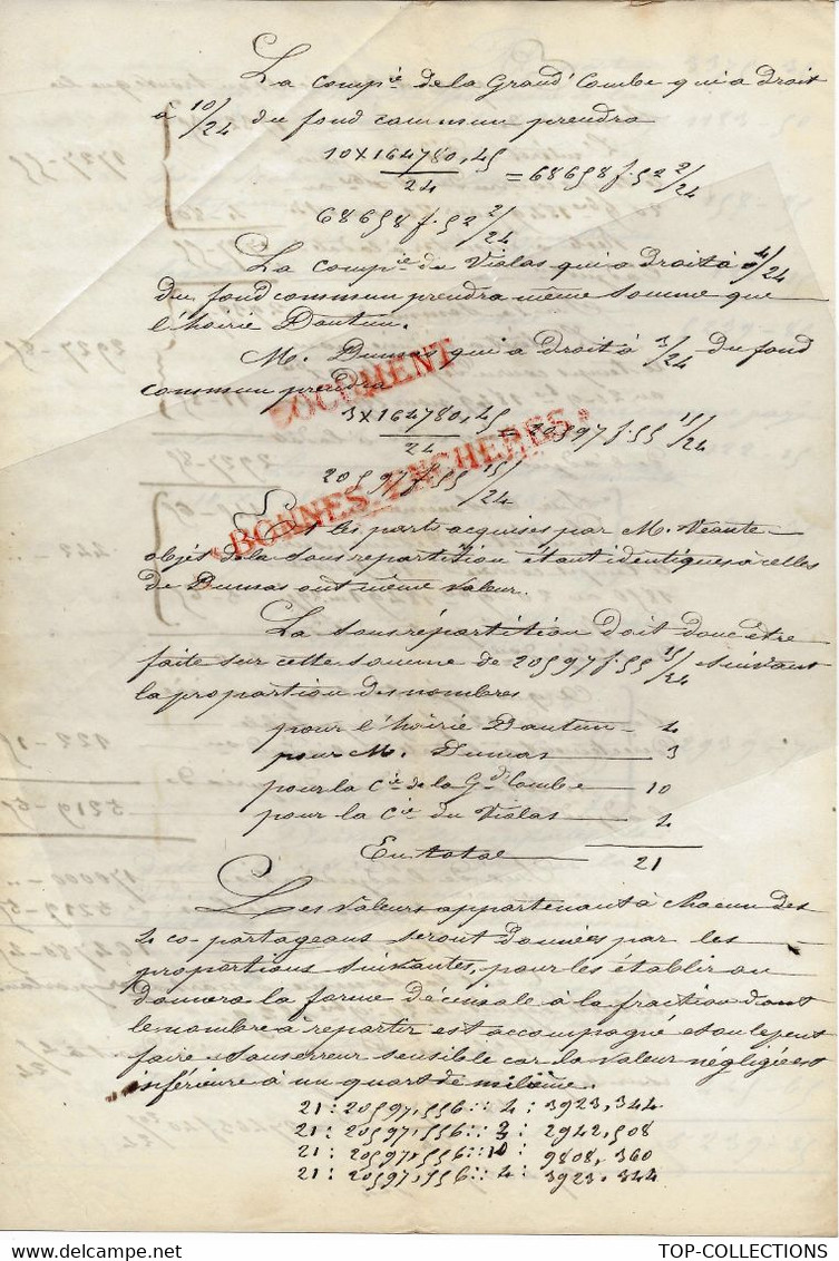 Gard, Houillères De Portes Et Sénéchas, Liquidation Et Partage 1852 - 20 Pages (5 Scans) B.E. V.DESCRIPTION +HISTORIQUE - Historische Dokumente