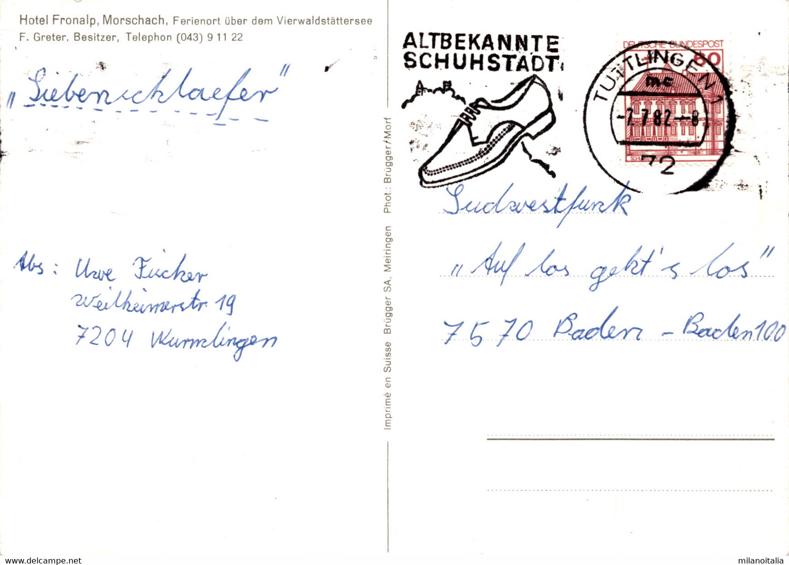 Hotel Fronalp - Morschach * 7. 7. 1982 - Morschach