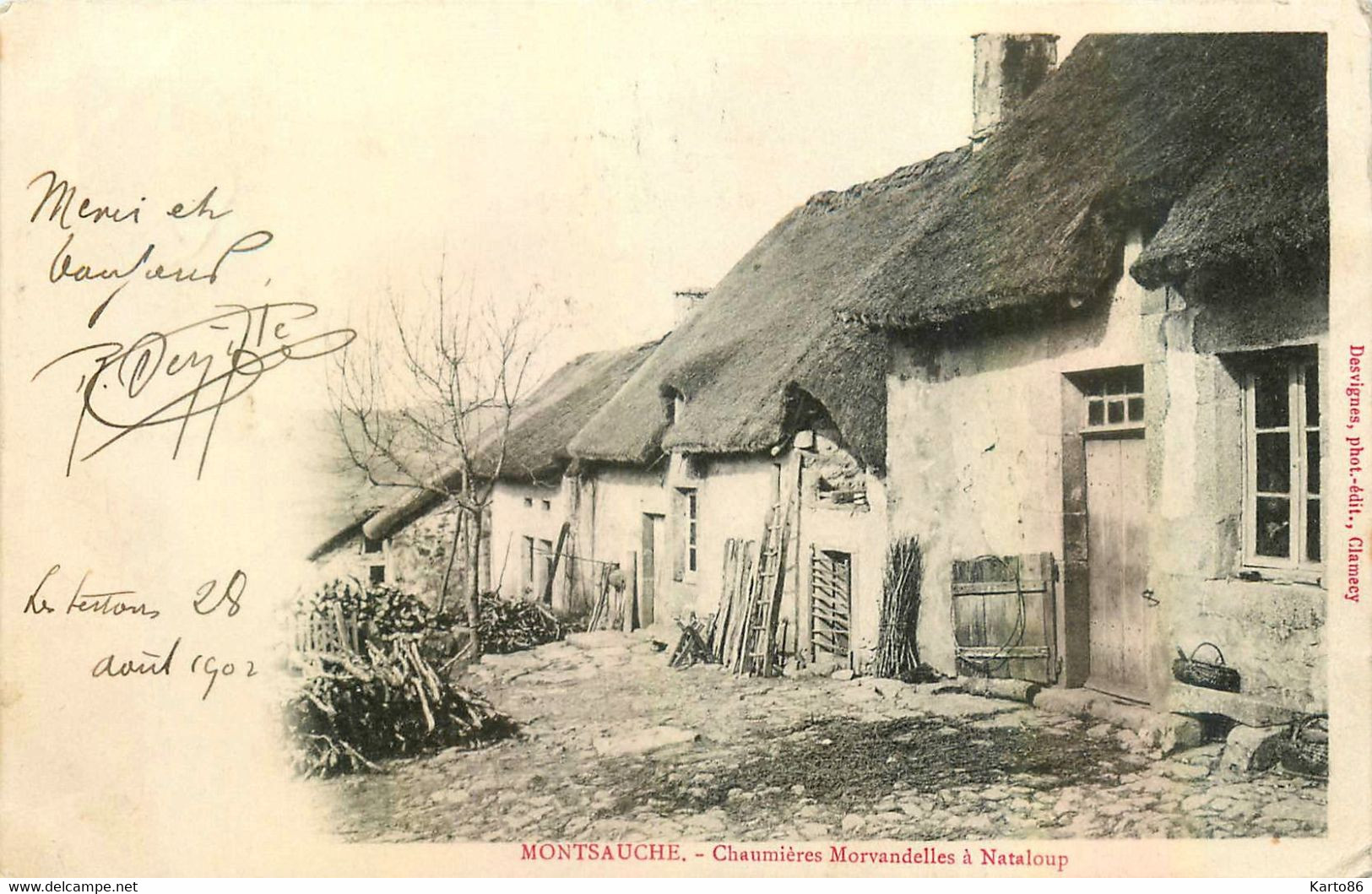 Montsauche * Les Chaumières Morvandelles , Village Hameau Nataloup * 1902 - Montsauche Les Settons