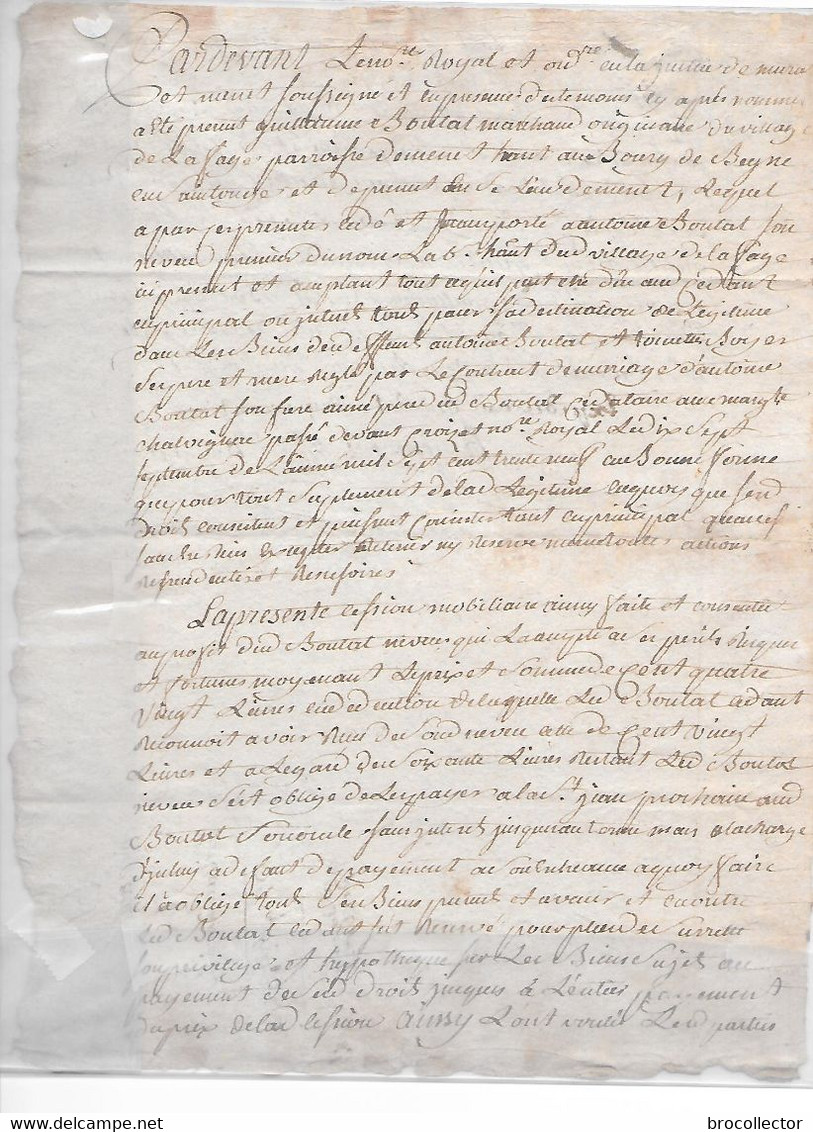 - Cachet De Généralité D'Auvergne De 1781 De 1 Sol Et 5 Deniers ( Voir Au Verso ) 2 Feuilles - Cachets Généralité