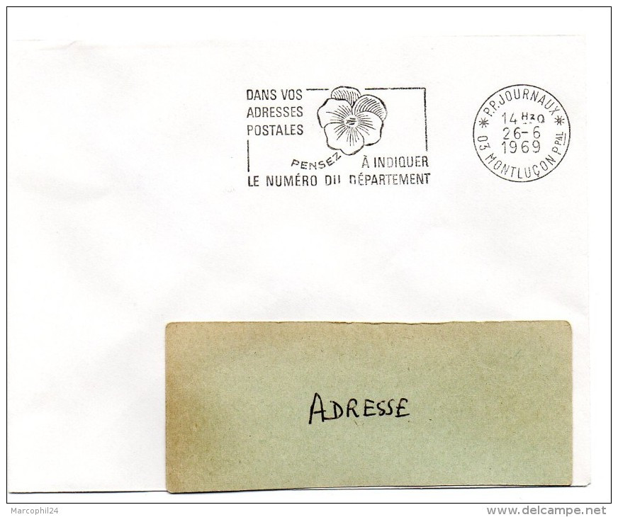 ALLIER - Dépt N° 03 = MONTLUCON Ppal 1969 = FLAMME PP JOURNAUX = SECAP Multiple ' PENSEZ à INDIQUER NUMERO DEPARTEMENT - Código Postal